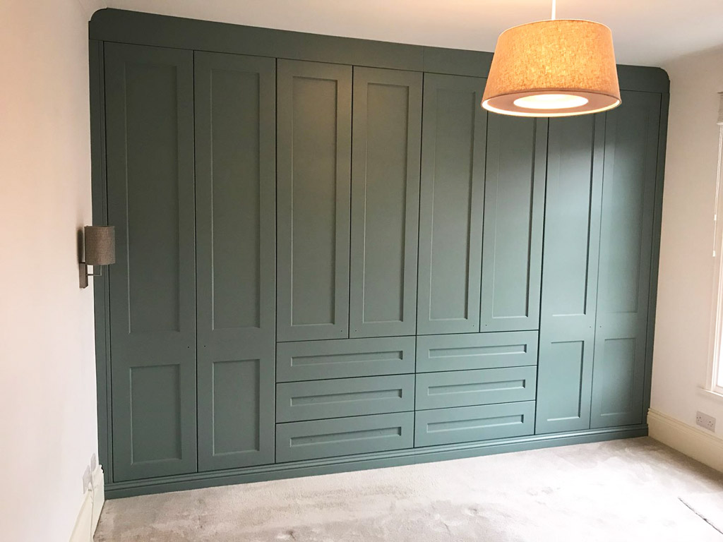 Green fitted wardrobe