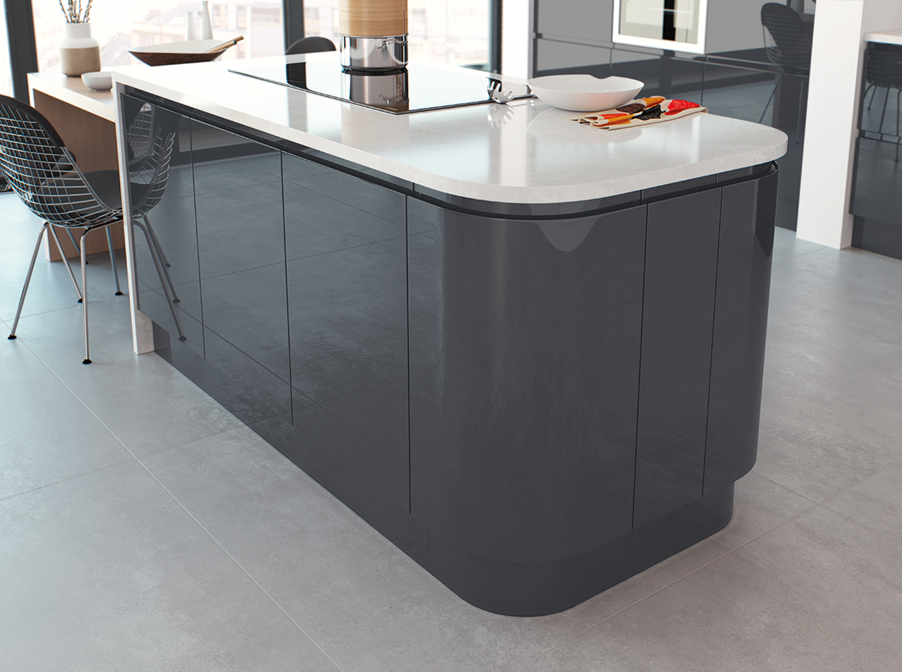 Lucente Kitchen Anthractite Gloss